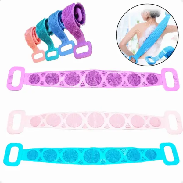 Escova de Banho Silicone Máxima Limpeza Esfoliante 70cm – Cores Variadas