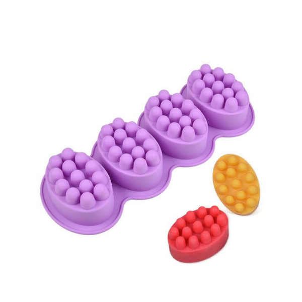 Forma Massageador de Silicone Sabonete Grande 4 Cavidades