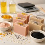 Guia completo de coloração, aditivos botânicos e ingredientes funcionais em sabonetes artesanais