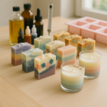 Guia completo de derretimento, moldagem, camadas e efeitos decorativos em sabonetes, velas e cosméticos sólidos