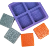 Molde Silicone Sabonete 4 Cavidades Quadrado Arabesco Violeta — imagem 5