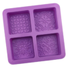 Molde Silicone Sabonete 4 Cavidades Quadrado Arabesco Violeta — imagem 6
