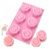 Molde Silicone Rosa Luxo Forma Sabonete Vela Gesso Resina Rosa-chiclete — imagem 1