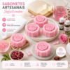 Molde Silicone Rosa Luxo Forma Sabonete Vela Gesso Resina Rosa-chiclete — imagem 5