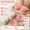 Molde Silicone Rosa Luxo Forma Sabonete Vela Gesso Resina Rosa-chiclete — imagem 6