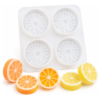 Forma De Silicone Limão Laranja 100g 4 Cavidades Molde Luxo Branco — imagem 1