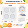Forma De Silicone Limão Laranja 100g 4 Cavidades Molde Luxo Branco — imagem 2