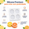 Forma De Silicone Limão Laranja 100g 4 Cavidades Molde Luxo Branco — imagem 3