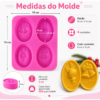 Molde De Silicone Motivos Natalinos Oval 100g 4 Cavidades Fúcsia — imagem 2