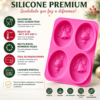 Molde De Silicone Motivos Natalinos Oval 100g 4 Cavidades Fúcsia — imagem 3