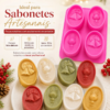 Molde De Silicone Motivos Natalinos Oval 100g 4 Cavidades Fúcsia — imagem 5