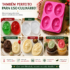 Molde De Silicone Motivos Natalinos Oval 100g 4 Cavidades Fúcsia — imagem 7