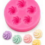 Molde Silicone Mini Suspiro Merengue 5 Cavidades Premium Rosa-chiclete — imagem 1