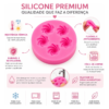 Molde Silicone Mini Suspiro Merengue 5 Cavidades Premium Rosa-chiclete — imagem 3