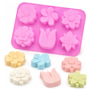 Molde Silicone Flor Tulipa 6 Cavidades Premium Sabonete 90g Rosa — imagem 1