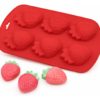 Molde De Silicone Morango 6 Cavidades Chocolate Sabonete Vermelho — imagem 1