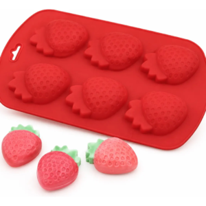Molde De Silicone Morango 6 Cavidades Chocolate Sabonete Vermelho — imagem 1