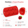 Molde De Silicone Morango 6 Cavidades Chocolate Sabonete Vermelho — imagem 2