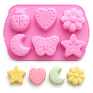 Molde Silicone Mini Lua Estrela Coração Borboleta Joaninha Rosa — imagem 1