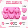 Molde Silicone Mini Lua Estrela Coração Borboleta Joaninha Rosa — imagem 3