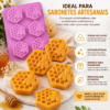 Molde Silicone Abelha Favo Mel Hexagonal Grande 6 Cavidades Lilás — imagem 5