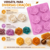 Molde Silicone Abelha Favo Mel Hexagonal Grande 6 Cavidades Lilás — imagem 6