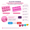 Molde Silicone Coração Diamante Cristal 8 Cavidades Premium Rosa — imagem 3