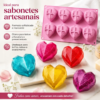 Molde Silicone Coração Diamante Cristal 8 Cavidades Premium Rosa — imagem 5