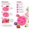 Molde Silicone Margarida 5 Cavidades Confeitaria Biscuit Rosa — imagem 6