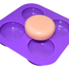 Molde Silicone Redondo Sabonete E Artesanato 4 Cavidades Lilás — imagem 1
