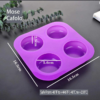 Molde Silicone Redondo Sabonete E Artesanato 4 Cavidades Lilás — imagem 2