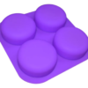 Molde Silicone Redondo Sabonete E Artesanato 4 Cavidades Lilás — imagem 4