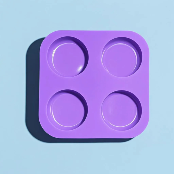 Molde Silicone Redondo Sabonete E Artesanato 4 Cavidades Lilás — imagem 5