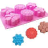 Forma Molde Silicone Sabonete Floral 6 Cavidades Rosa — imagem 2