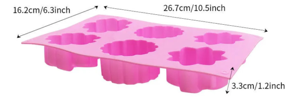 Forma Molde Silicone Sabonete Floral 6 Cavidades Rosa — imagem 3