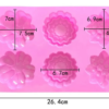 Forma Molde Silicone Sabonete Floral 6 Cavidades Rosa — imagem 4
