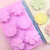Forma Molde Silicone Sabonete Floral 6 Cavidades Rosa — imagem 5