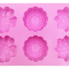 Forma Molde Silicone Sabonete Floral 6 Cavidades Rosa — imagem 6