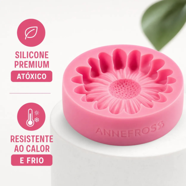 Forma Molde Margarida 1 Cavidade Silicone Sabonete Resina Rosa — imagem 5