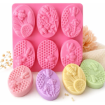 Molde Silicone Abelha Colmeia Oval 100g Sabonete Premium Rosa — imagem 1