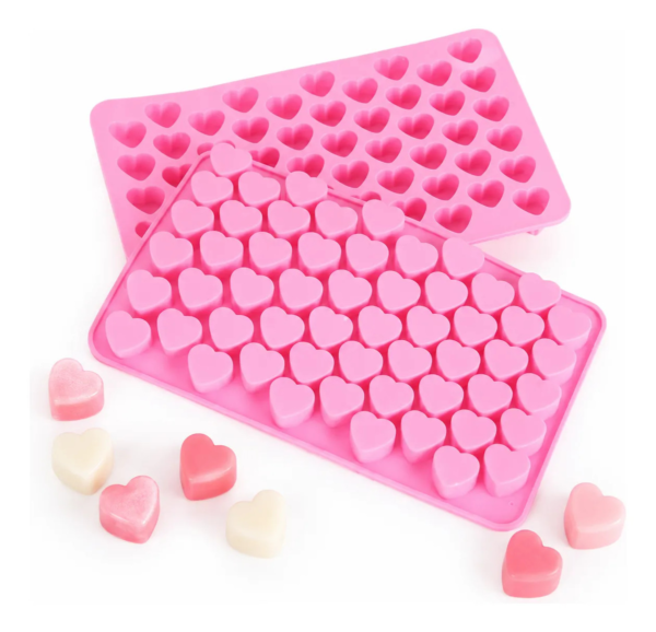 Forma Silicone Mini Coração Molde 55 Cavidades Sabonete Doce Rosa — imagem 1