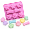 Forma Silicone Patinha Pet E Ossinho Molde Premium Biscuit Rosa — imagem 1