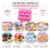 Forma Silicone Patinha Pet E Ossinho Molde Premium Biscuit Rosa — imagem 4