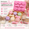 Forma Silicone Patinha Pet E Ossinho Molde Premium Biscuit Rosa — imagem 5