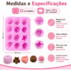 Molde Silicone Premium Docinhos Bombom Chocolate 12 Cavidade Rosa — imagem 2