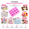 Molde Silicone Premium Docinhos Bombom Chocolate 12 Cavidade Rosa — imagem 3