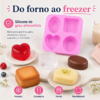Molde Silicone Coração Quadrado Redondo Oval 4 Cavidades Rosa — imagem 7