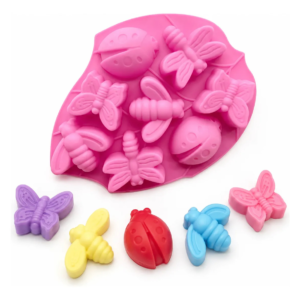Molde De Silicone Borboleta Joaninha Abelhinha 8 Cavidades Rosa — imagem 1